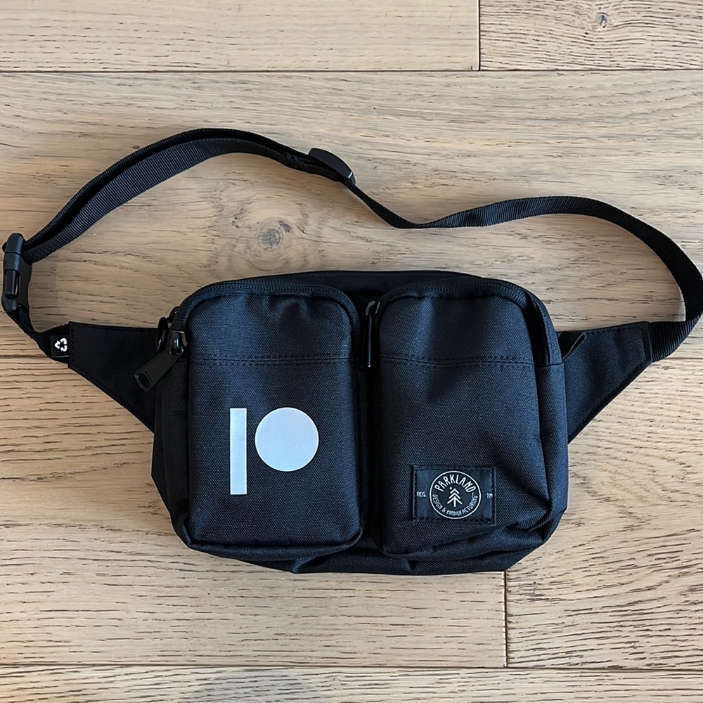 Parkland Black Waist Pouch with Zippered Pockets